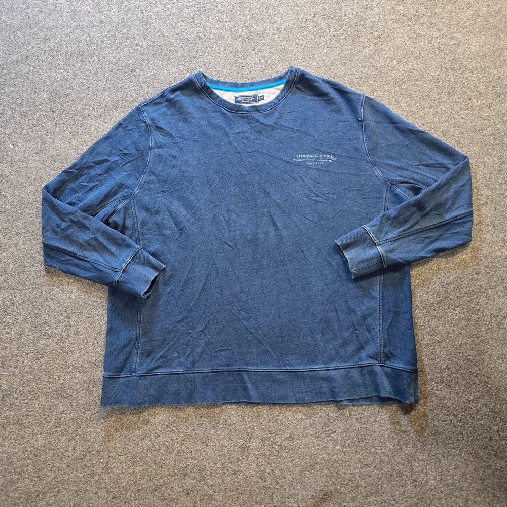 Vineyard Vines Sweatshirt Mens Size 2XB Blue Crew Neck Long Sleeve Casual Preppy